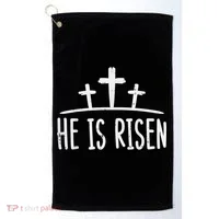 Easter He Is Risen Cross Religious Christian Golf Towel thumb 0