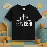 Easter He Is Risen Cross Religious Christian Toddler T-Shirt thumb 3