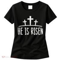 Easter He Is Risen Cross Religious Christian Women's T-Shirt thumb 0
