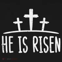 Easter He Is Risen Cross Religious Christian Women's T-Shirt thumb 6