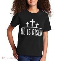 Easter He Is Risen Cross Religious Christian Kids T-Shirt thumb 2