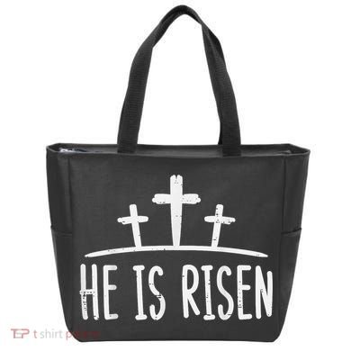 Easter He Is Risen Cross Religious Christian Tote Bag