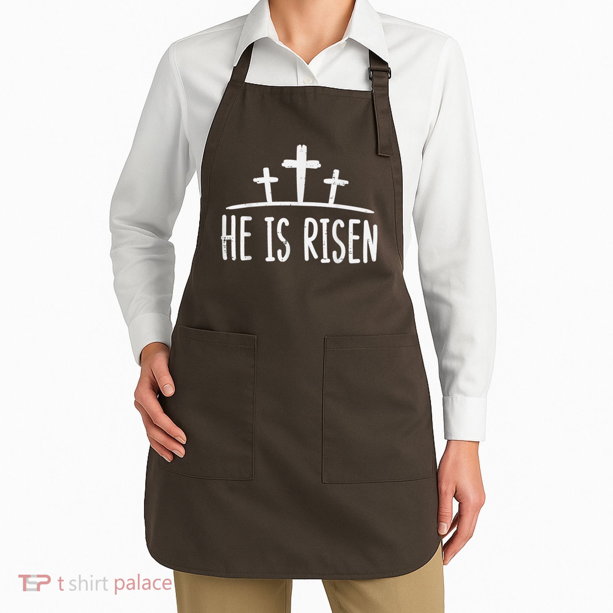 Easter He Is Risen Cross Religious Christian Apron