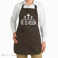 Easter He Is Risen Cross Religious Christian Apron thumb 2