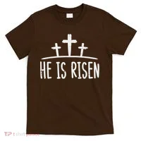 Easter He Is Risen Cross Religious Christian T-Shirt thumb 0