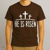 Easter He Is Risen Cross Religious Christian T-Shirt thumb 3