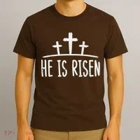 Easter He Is Risen Cross Religious Christian T-Shirt thumb 3