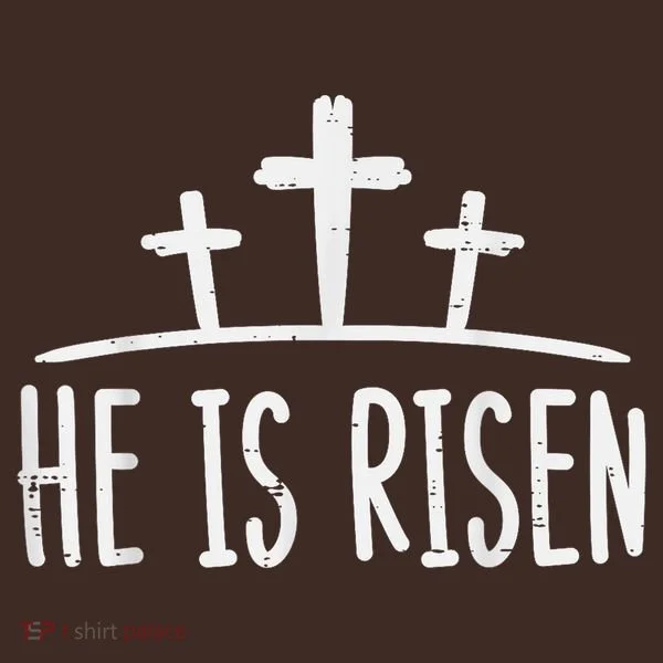 Easter He Is Risen Cross Religious Christian T-Shirt