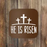 Easter He Is Risen Cross Religious Christian Coaster thumb 0