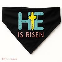 Easter HE Is Risen Jesus Resurrection Christian USA-Made Doggie Bandana thumb 0