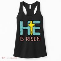 Easter HE Is Risen Jesus Resurrection Christian Women's Tank Top thumb 0