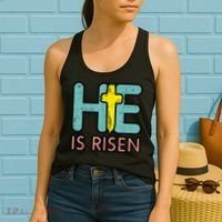 Easter HE Is Risen Jesus Resurrection Christian Women's Tank Top thumb 2