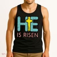 Easter HE Is Risen Jesus Resurrection Christian Tank Top thumb 3