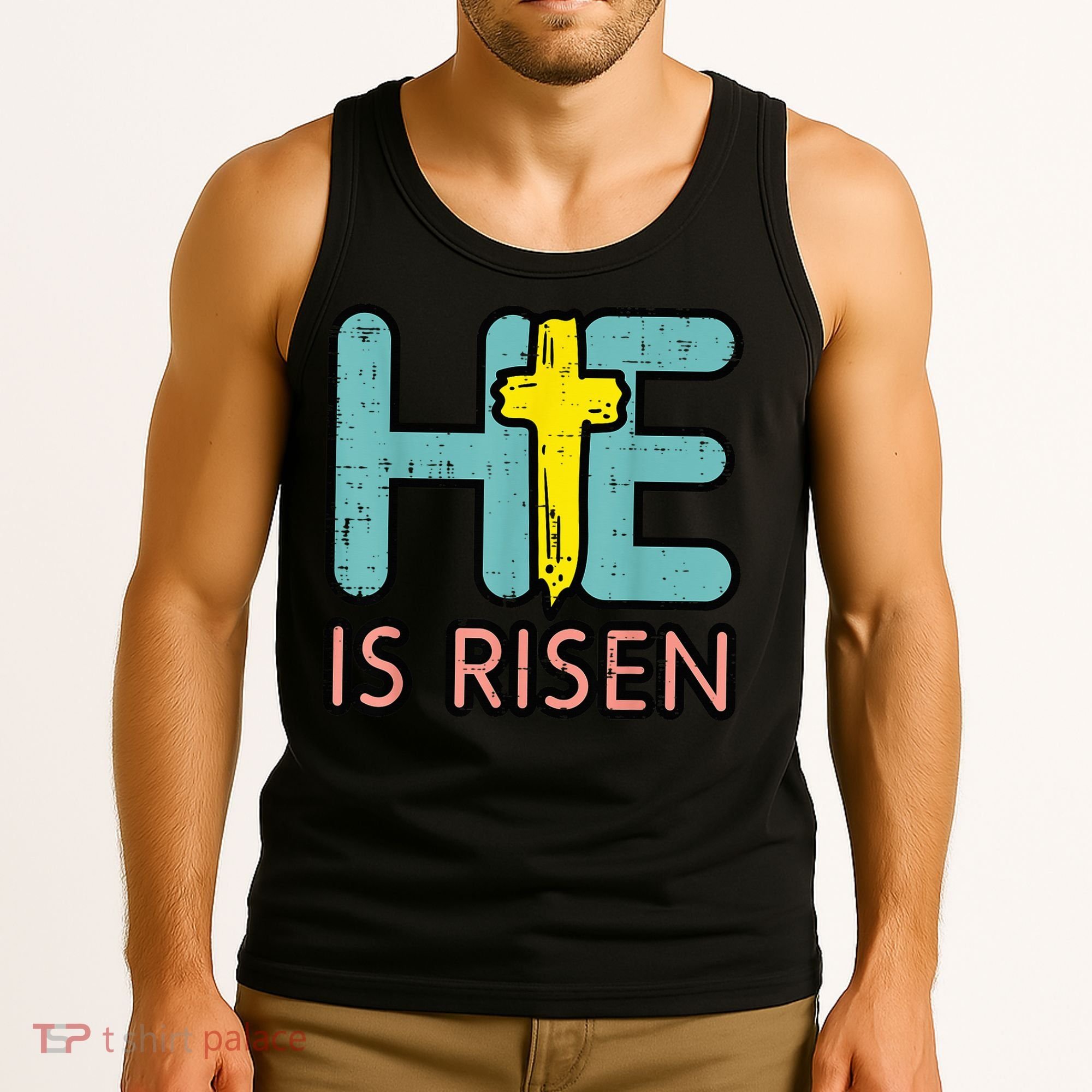 Easter HE Is Risen Jesus Resurrection Christian Tank Top