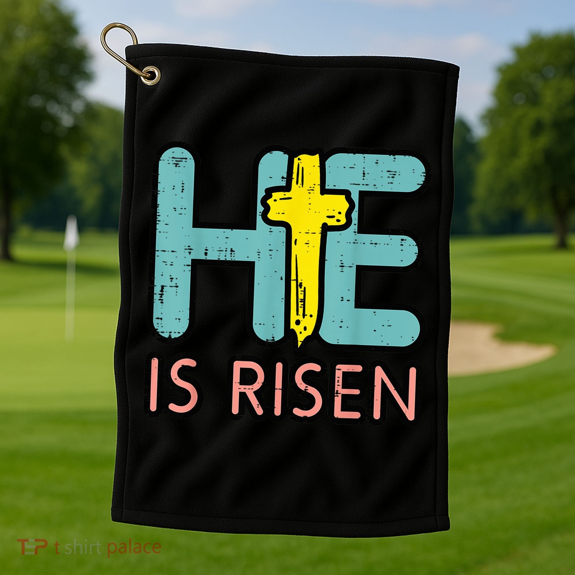 Easter HE Is Risen Jesus Resurrection Christian Golf Towel