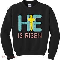 Easter HE Is Risen Jesus Resurrection Christian Kids Sweatshirt thumb 0