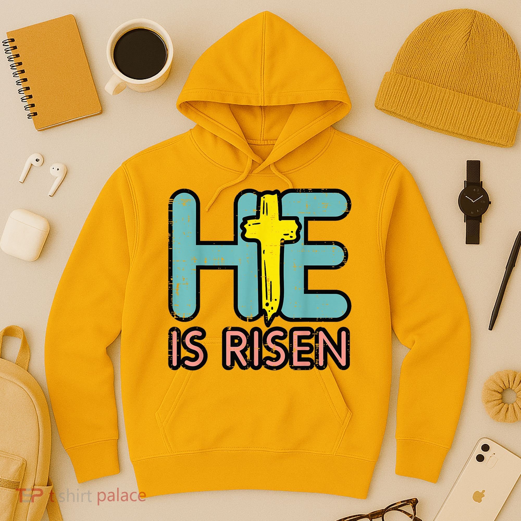 Easter HE Is Risen Jesus Resurrection Christian Hoodie