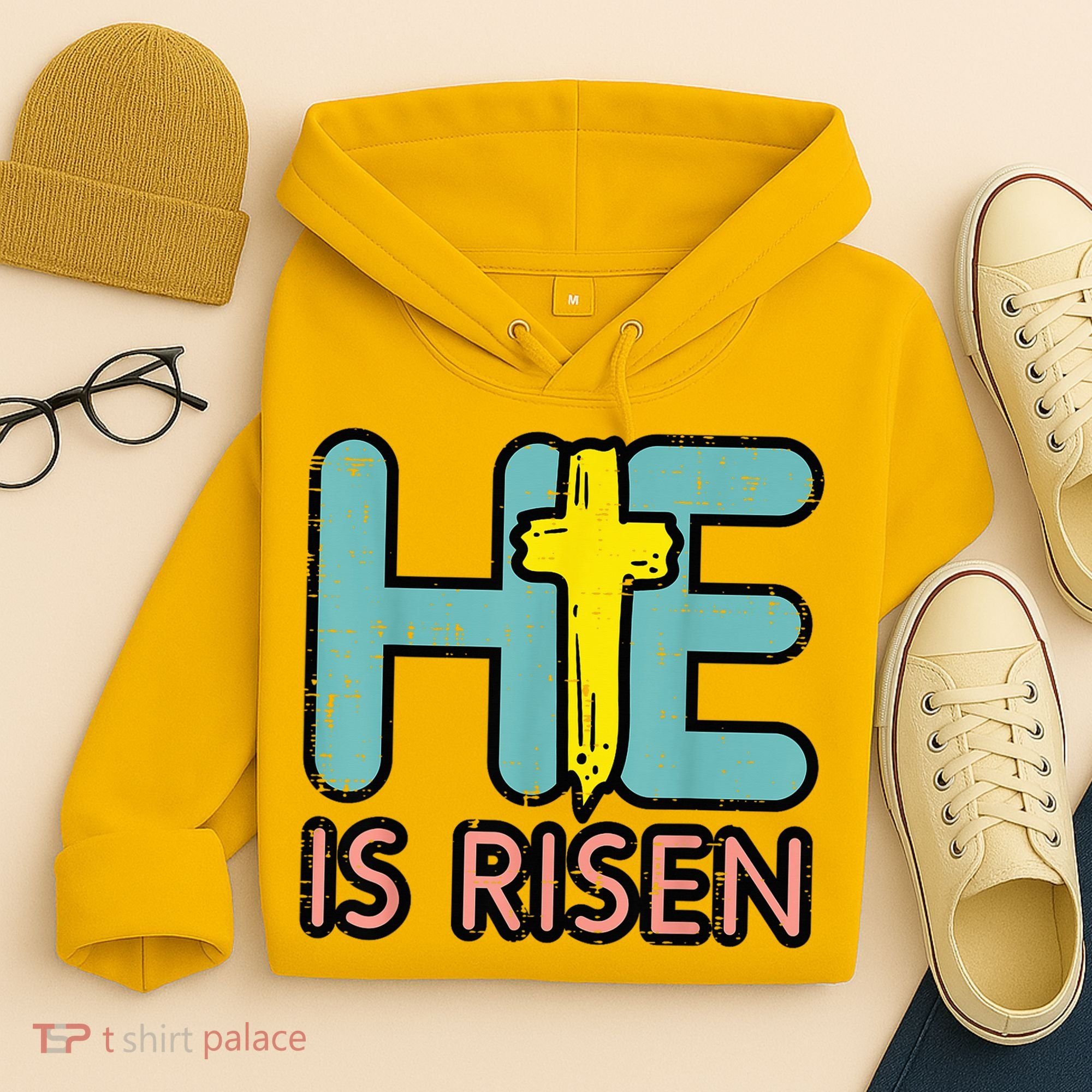 Easter HE Is Risen Jesus Resurrection Christian Hoodie