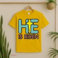 Easter HE Is Risen Jesus Resurrection Christian T-Shirt thumb 2