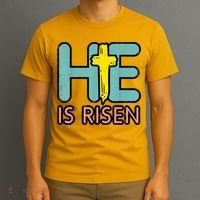 Easter HE Is Risen Jesus Resurrection Christian T-Shirt thumb 3