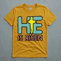 Easter HE Is Risen Jesus Resurrection Christian T-Shirt thumb 5