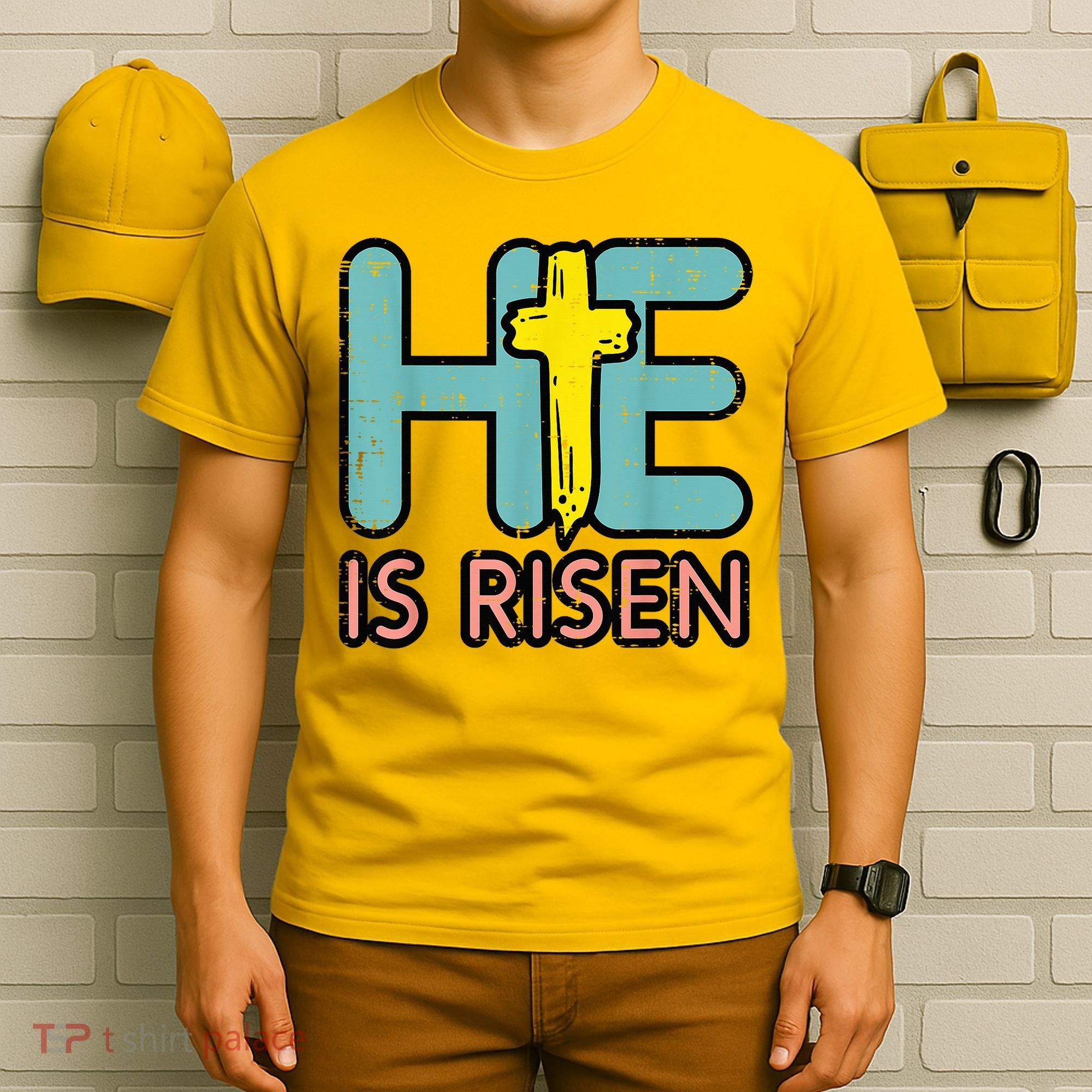 Easter HE Is Risen Jesus Resurrection Christian T-Shirt
