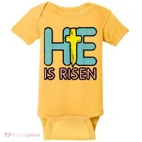 Easter HE Is Risen Jesus Resurrection Christian Baby Bodysuit thumb 0
