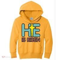 Easter HE Is Risen Jesus Resurrection Christian Kids Hoodie thumb 0