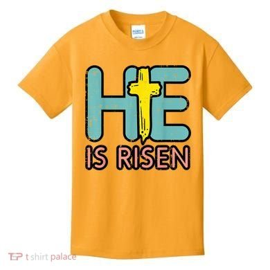 Easter HE Is Risen Jesus Resurrection Christian Kids T-Shirt