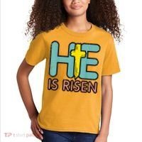 Easter HE Is Risen Jesus Resurrection Christian Kids T-Shirt thumb 2