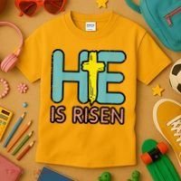 Easter HE Is Risen Jesus Resurrection Christian Kids T-Shirt thumb 3
