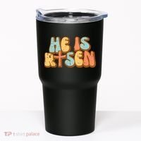 Easter He Is Risen Retro Resurrection Groovy Tumbler thumb 0