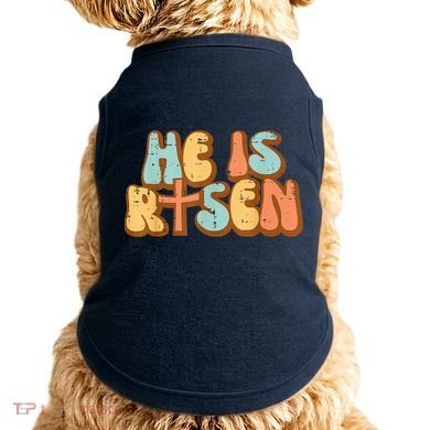 Easter He Is Risen Retro Resurrection Groovy Doggie Tank