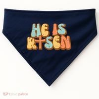 Easter He Is Risen Retro Resurrection Groovy USA-Made Doggie Bandana thumb 0