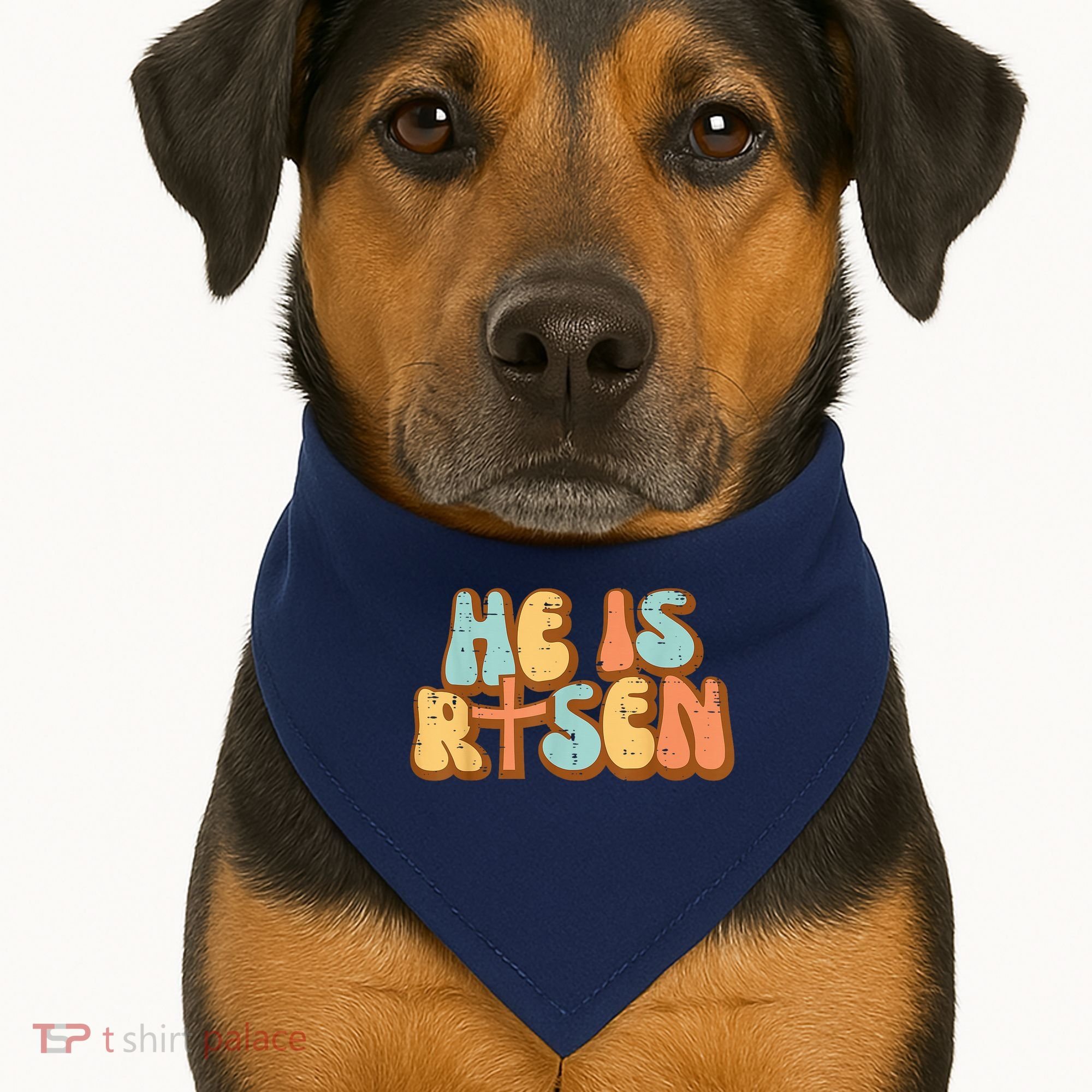 Easter He Is Risen Retro Resurrection Groovy USA-Made Doggie Bandana