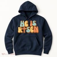 Easter He Is Risen Retro Resurrection Groovy Hoodie thumb 0