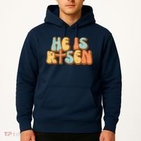Easter He Is Risen Retro Resurrection Groovy Hoodie thumb 2