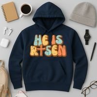 Easter He Is Risen Retro Resurrection Groovy Hoodie thumb 3