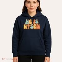 Easter He Is Risen Retro Resurrection Groovy Hoodie thumb 5