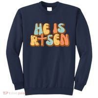 Easter He Is Risen Retro Resurrection Groovy Sweatshirt thumb 0