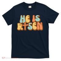 Easter He Is Risen Retro Resurrection Groovy T-Shirt thumb 0