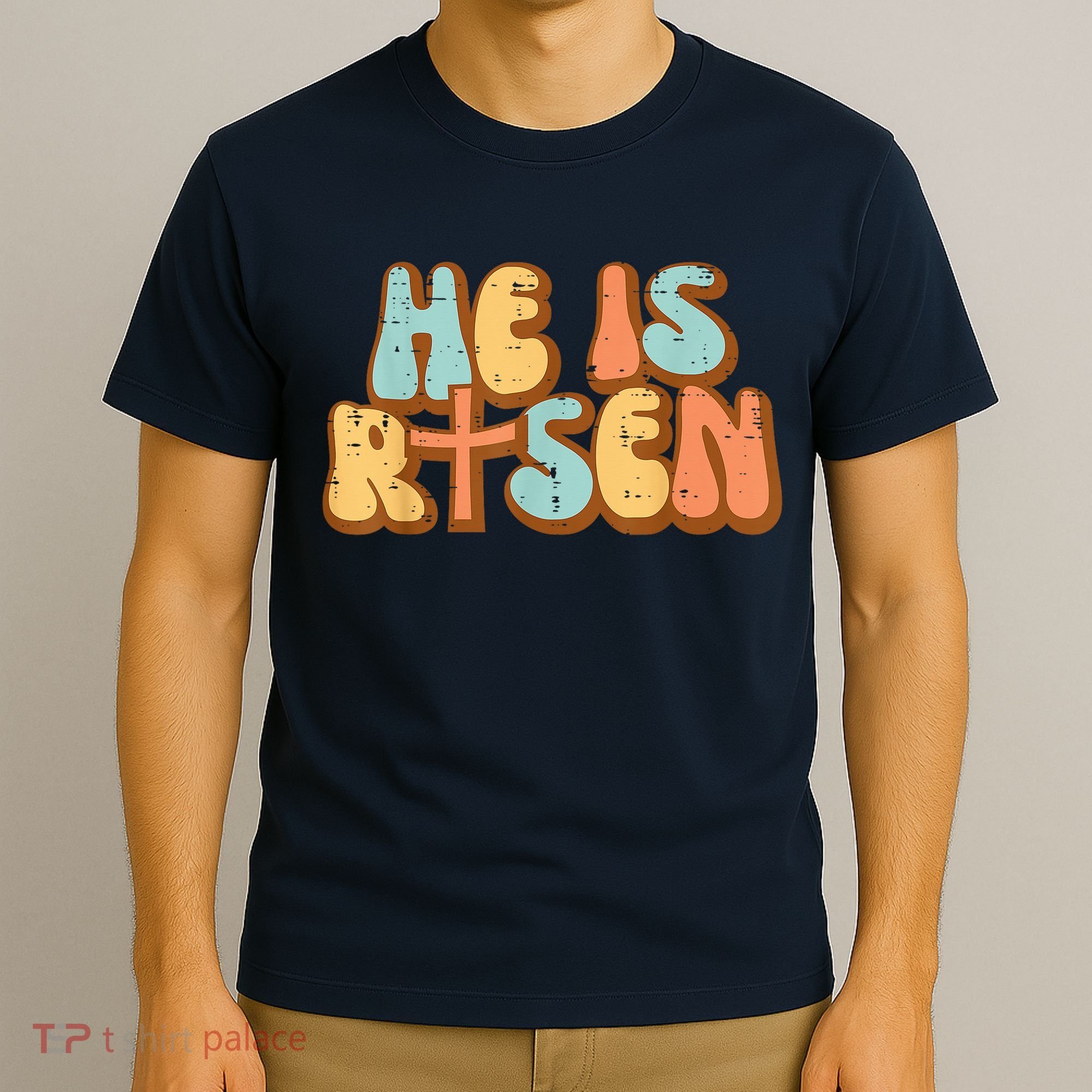 Easter He Is Risen Retro Resurrection Groovy T-Shirt