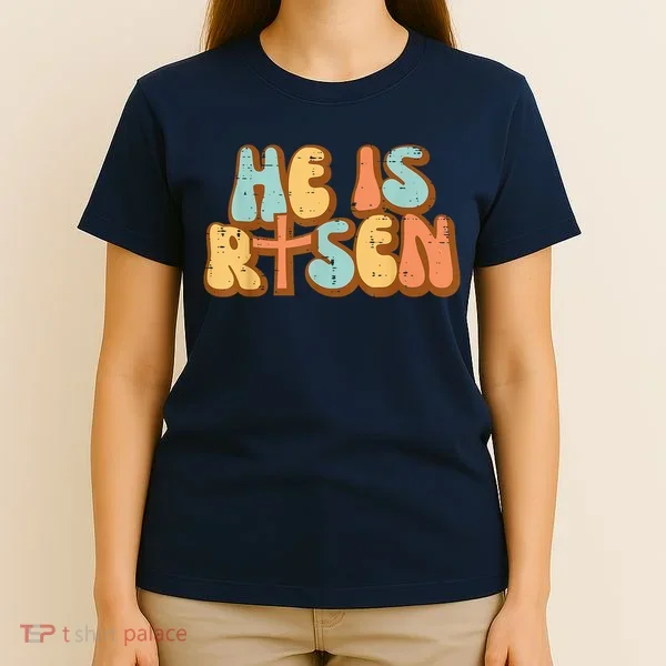 Easter He Is Risen Retro Resurrection Groovy T-Shirt