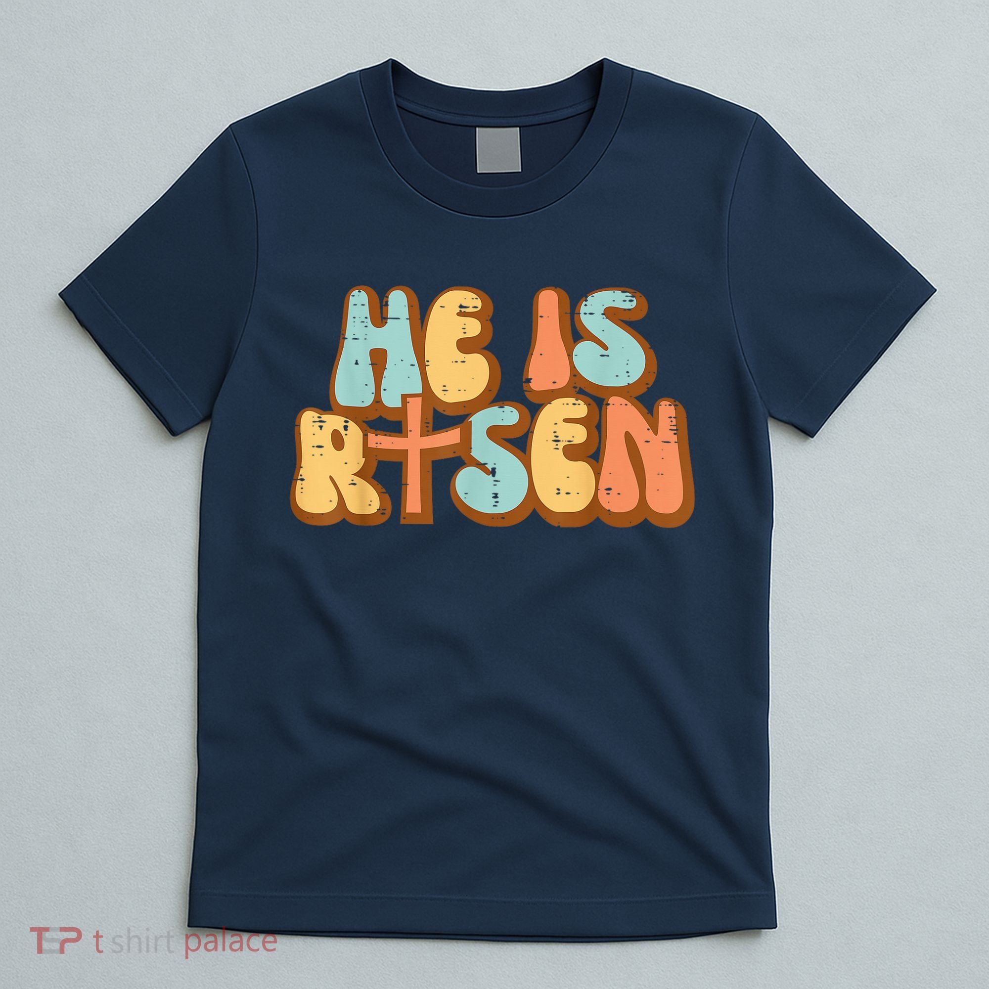 Easter He Is Risen Retro Resurrection Groovy T-Shirt