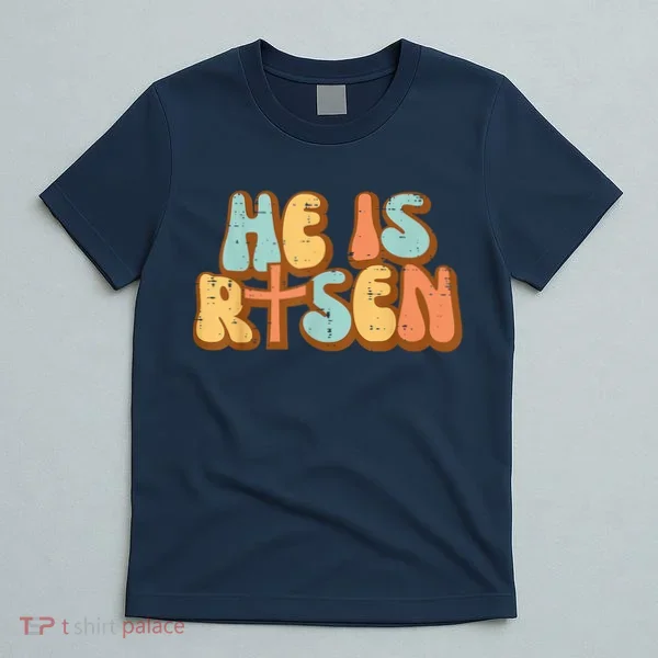 Easter He Is Risen Retro Resurrection Groovy T-Shirt