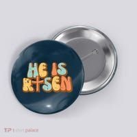 Easter He Is Risen Retro Resurrection Groovy Button thumb 0