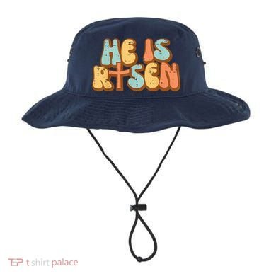 Easter He Is Risen Retro Resurrection Groovy Bucket Hat