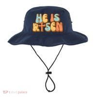Easter He Is Risen Retro Resurrection Groovy Bucket Hat thumb 0