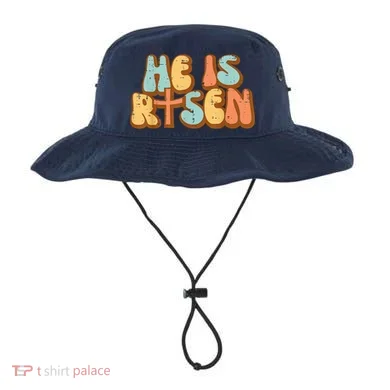 Easter He Is Risen Retro Resurrection Groovy Bucket Hat