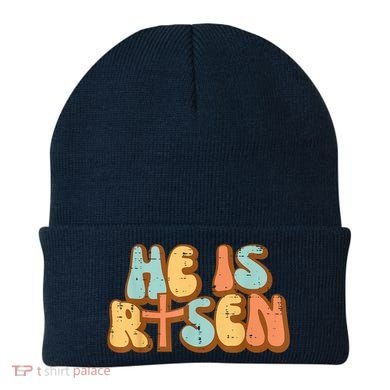 Easter He Is Risen Retro Resurrection Groovy Beanie